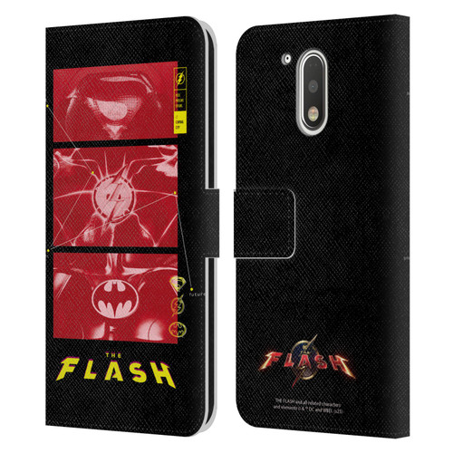 The Flash 2023 Graphics Suit Logos Leather Book Wallet Case Cover For Motorola Moto G41