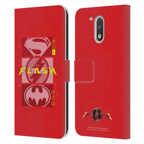 The Flash 2023 Graphics Superhero Logos Leather Book Wallet Case Cover For Motorola Moto G41