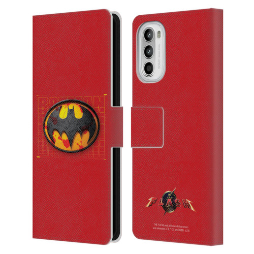 The Flash 2023 Graphics Batman Logo Leather Book Wallet Case Cover For Motorola Moto G52