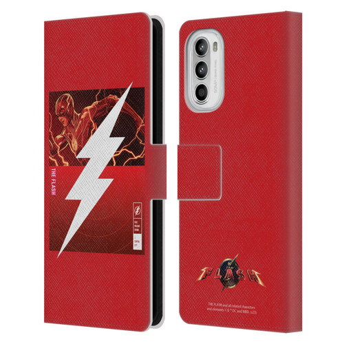 The Flash 2023 Graphics Barry Allen Logo Leather Book Wallet Case Cover For Motorola Moto G52