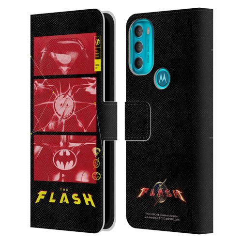 The Flash 2023 Graphics Suit Logos Leather Book Wallet Case Cover For Motorola Moto G71 5G