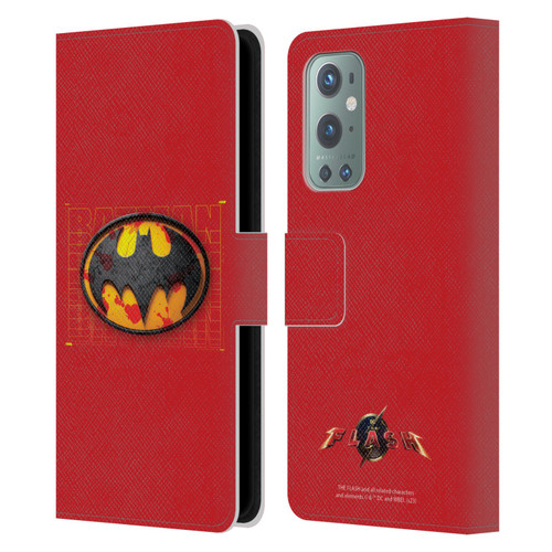 The Flash 2023 Graphics Batman Logo Leather Book Wallet Case Cover For OnePlus 9