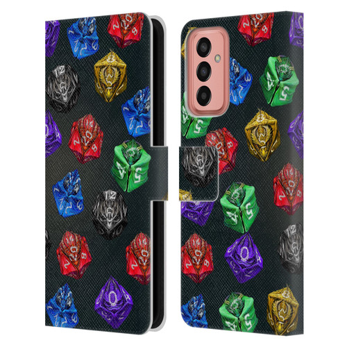 Stanley Morrison Art Six Dragons Gaming Dice Set Leather Book Wallet Case Cover For Samsung Galaxy M13 (2022)