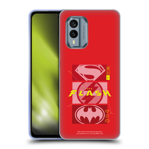 The Flash 2023 Graphics Superhero Logos Soft Gel Case for Nokia X30
