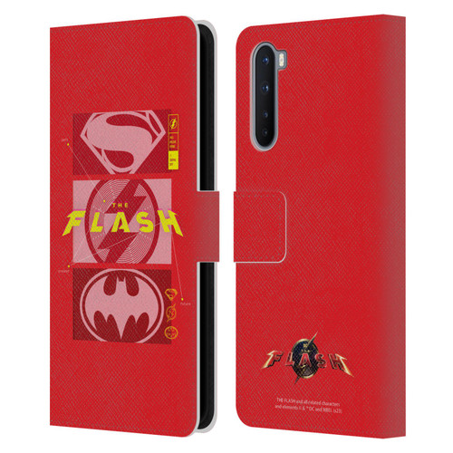 The Flash 2023 Graphics Superhero Logos Leather Book Wallet Case Cover For OnePlus Nord 5G