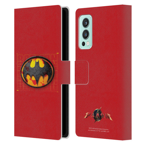 The Flash 2023 Graphics Batman Logo Leather Book Wallet Case Cover For OnePlus Nord 2 5G