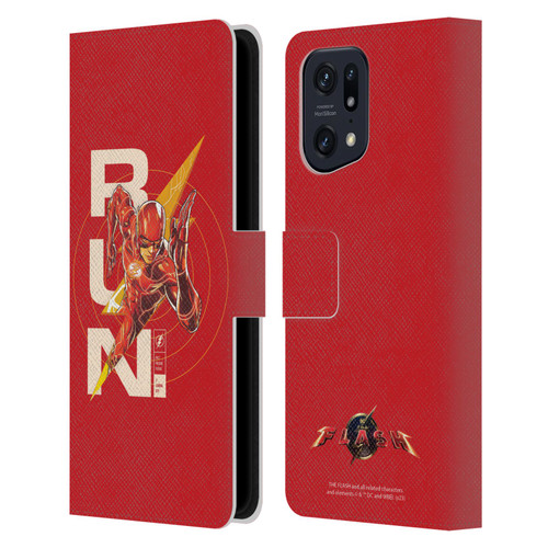 The Flash 2023 Graphics Barry Allen Run Leather Book Wallet Case Cover For OPPO Find X5