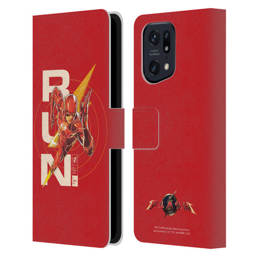 The Flash 2023 Graphics Barry Allen Run Leather Book Wallet Case Cover For OPPO Find X5 Pro