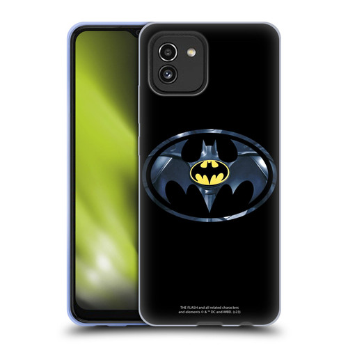 The Flash 2023 Graphics Black Batman Logo Soft Gel Case for Samsung Galaxy A03 (2021)