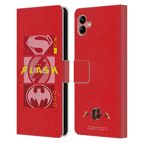 The Flash 2023 Graphics Superhero Logos Leather Book Wallet Case Cover For Samsung Galaxy A04 (2022)