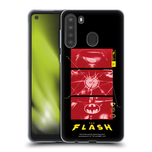 The Flash 2023 Graphics Suit Logos Soft Gel Case for Samsung Galaxy A21 (2020)