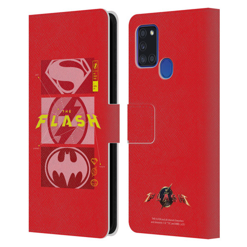 The Flash 2023 Graphics Superhero Logos Leather Book Wallet Case Cover For Samsung Galaxy A21s (2020)