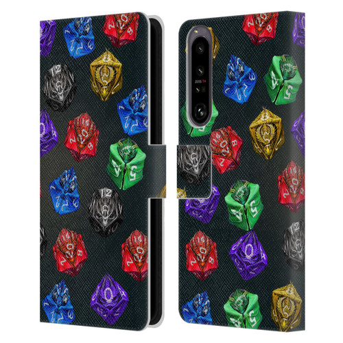 Stanley Morrison Art Six Dragons Gaming Dice Set Leather Book Wallet Case Cover For Sony Xperia 1 IV