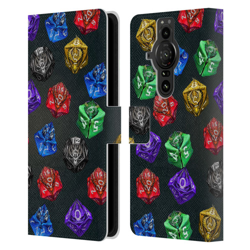 Stanley Morrison Art Six Dragons Gaming Dice Set Leather Book Wallet Case Cover For Sony Xperia Pro-I