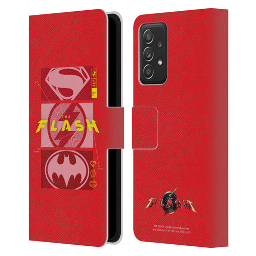 The Flash 2023 Graphics Superhero Logos Leather Book Wallet Case Cover For Samsung Galaxy A52 / A52s / 5G (2021)
