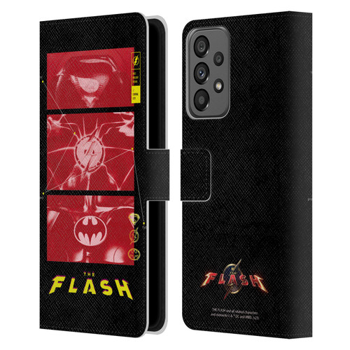 The Flash 2023 Graphics Suit Logos Leather Book Wallet Case Cover For Samsung Galaxy A73 5G (2022)