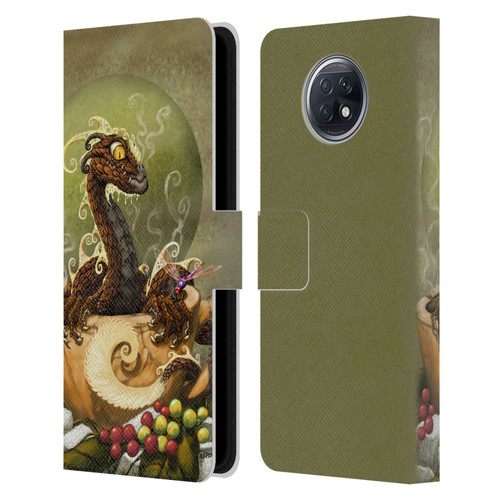 Stanley Morrison Art Brown Coffee Dragon Dragonfly Leather Book Wallet Case Cover For Xiaomi Redmi Note 9T 5G