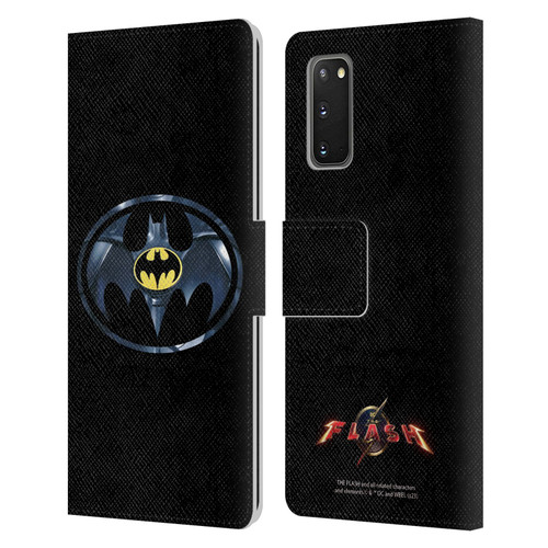 The Flash 2023 Graphics Black Batman Logo Leather Book Wallet Case Cover For Samsung Galaxy S20 / S20 5G