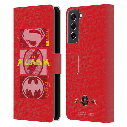 The Flash 2023 Graphics Superhero Logos Leather Book Wallet Case Cover For Samsung Galaxy S21 FE 5G