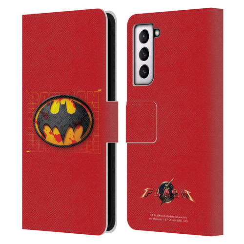 The Flash 2023 Graphics Batman Logo Leather Book Wallet Case Cover For Samsung Galaxy S21 5G