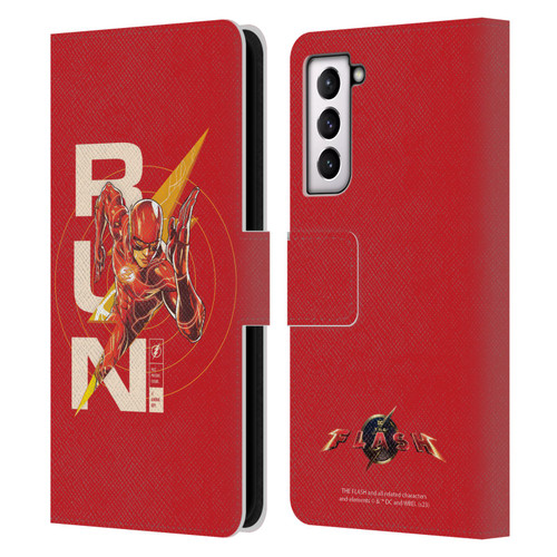 The Flash 2023 Graphics Barry Allen Run Leather Book Wallet Case Cover For Samsung Galaxy S21 5G