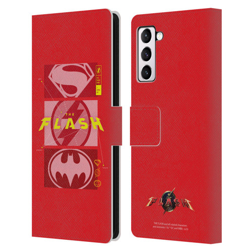The Flash 2023 Graphics Superhero Logos Leather Book Wallet Case Cover For Samsung Galaxy S21+ 5G