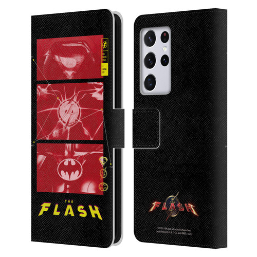 The Flash 2023 Graphics Suit Logos Leather Book Wallet Case Cover For Samsung Galaxy S21 Ultra 5G