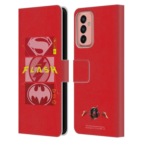The Flash 2023 Graphics Superhero Logos Leather Book Wallet Case Cover For Samsung Galaxy M13 (2022)