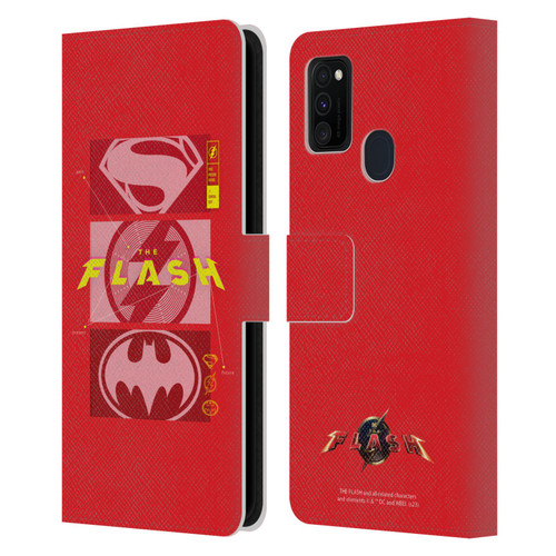 The Flash 2023 Graphics Superhero Logos Leather Book Wallet Case Cover For Samsung Galaxy M30s (2019)/M21 (2020)