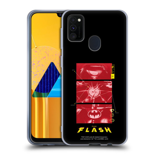 The Flash 2023 Graphics Suit Logos Soft Gel Case for Samsung Galaxy M30s (2019)/M21 (2020)