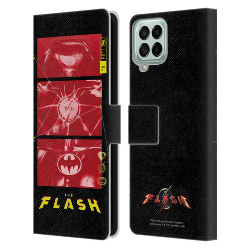 The Flash 2023 Graphics Suit Logos Leather Book Wallet Case Cover For Samsung Galaxy M33 (2022)