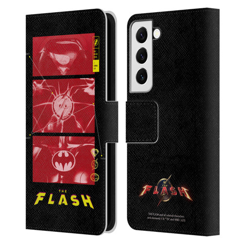 The Flash 2023 Graphics Suit Logos Leather Book Wallet Case Cover For Samsung Galaxy S22 5G
