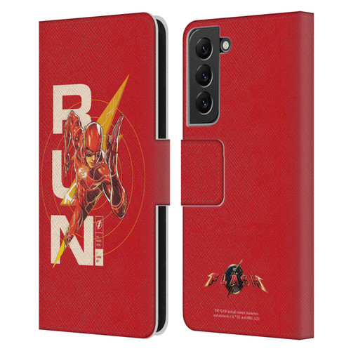 The Flash 2023 Graphics Barry Allen Run Leather Book Wallet Case Cover For Samsung Galaxy S22+ 5G