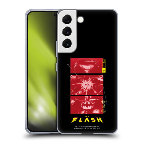 The Flash 2023 Graphics Suit Logos Soft Gel Case for Samsung Galaxy S22 5G