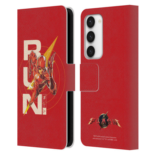 The Flash 2023 Graphics Barry Allen Run Leather Book Wallet Case Cover For Samsung Galaxy S23 5G
