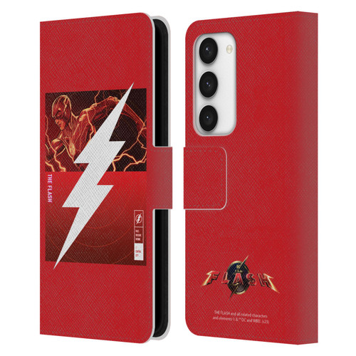 The Flash 2023 Graphics Barry Allen Logo Leather Book Wallet Case Cover For Samsung Galaxy S23 5G