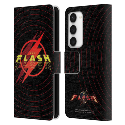 The Flash 2023 Graphics Logo Leather Book Wallet Case Cover For Samsung Galaxy S23 5G