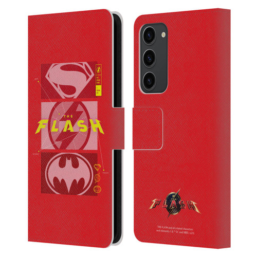The Flash 2023 Graphics Superhero Logos Leather Book Wallet Case Cover For Samsung Galaxy S23+ 5G