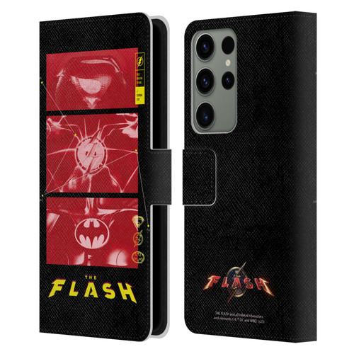 The Flash 2023 Graphics Suit Logos Leather Book Wallet Case Cover For Samsung Galaxy S23 Ultra 5G