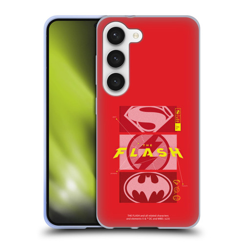 The Flash 2023 Graphics Superhero Logos Soft Gel Case for Samsung Galaxy S23 5G