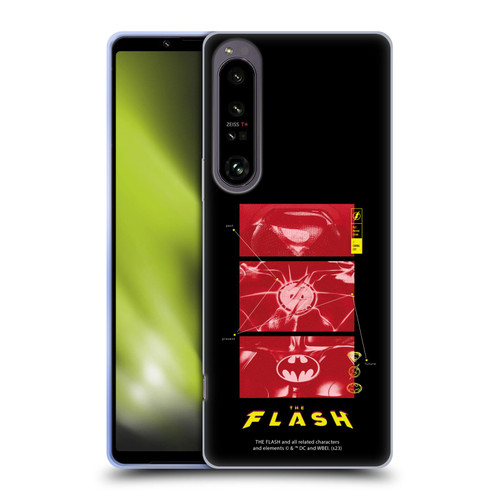 The Flash 2023 Graphics Suit Logos Soft Gel Case for Sony Xperia 1 IV