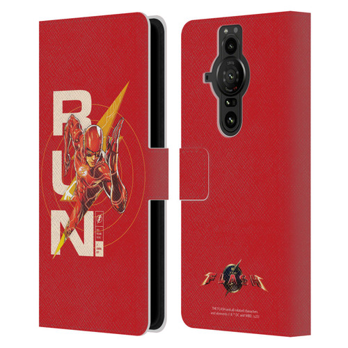 The Flash 2023 Graphics Barry Allen Run Leather Book Wallet Case Cover For Sony Xperia Pro-I