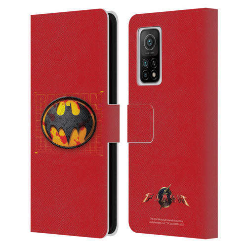 The Flash 2023 Graphics Batman Logo Leather Book Wallet Case Cover For Xiaomi Mi 10T 5G