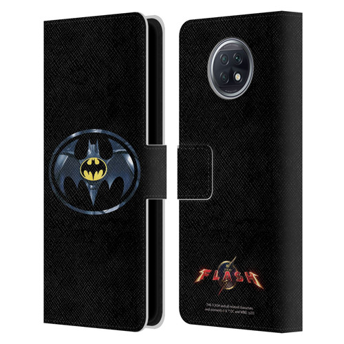 The Flash 2023 Graphics Black Batman Logo Leather Book Wallet Case Cover For Xiaomi Redmi Note 9T 5G
