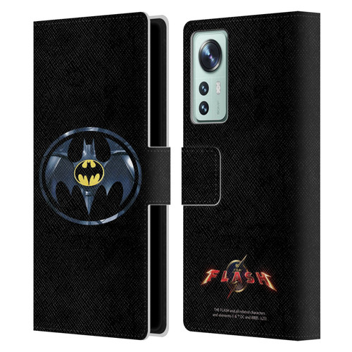 The Flash 2023 Graphics Black Batman Logo Leather Book Wallet Case Cover For Xiaomi 12