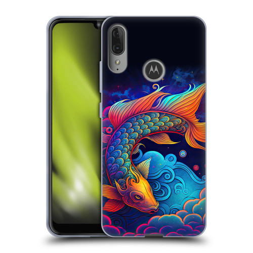 Wumples Cosmic Animals Clouded Koi Fish Soft Gel Case for Motorola Moto E6 Plus