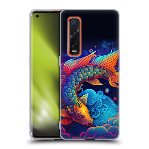 Wumples Cosmic Animals Clouded Koi Fish Soft Gel Case for OPPO Find X2 Pro 5G