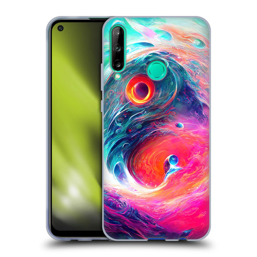 Wumples Cosmic Arts Blue And Pink Yin Yang Vortex Soft Gel Case for Huawei P40 lite E