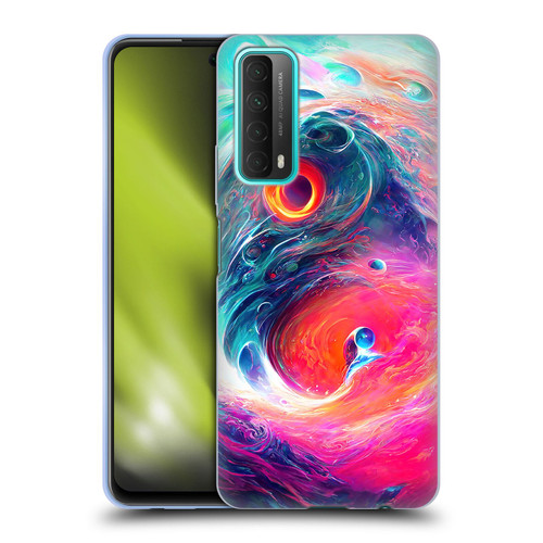 Wumples Cosmic Arts Blue And Pink Yin Yang Vortex Soft Gel Case for Huawei P Smart (2021)