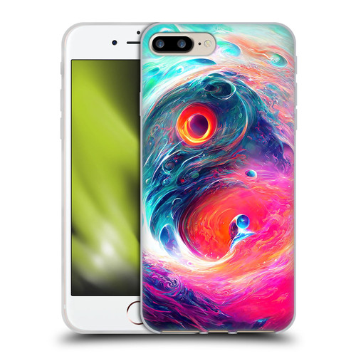 Wumples Cosmic Arts Blue And Pink Yin Yang Vortex Soft Gel Case for Apple iPhone 7 Plus / iPhone 8 Plus